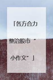 各方合力整治股市“小作文”