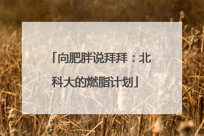 向肥胖说拜拜：北科大的燃脂计划