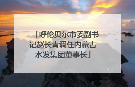 呼伦贝尔市委副书记赵长青调任内蒙古水发集团董事长