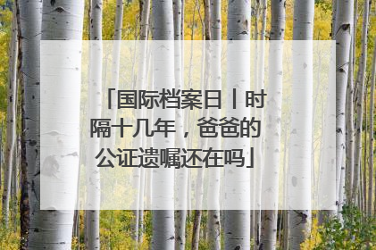 国际档案日丨时隔十几年，爸爸的公证遗嘱还在吗