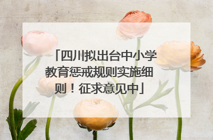 四川拟出台中小学教育惩戒规则实施细则！征求意见中
