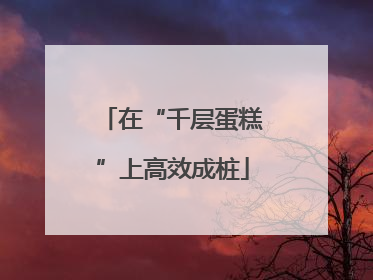 在“千层蛋糕”上高效成桩