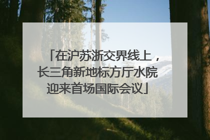 在沪苏浙交界线上，长三角新地标方厅水院迎来首场国际会议