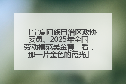 宁夏回族自治区政协委员、2025年全国劳动模范吴金霞：看，那一片金色的霞光