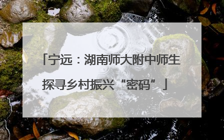 宁远：湖南师大附中师生探寻乡村振兴“密码”