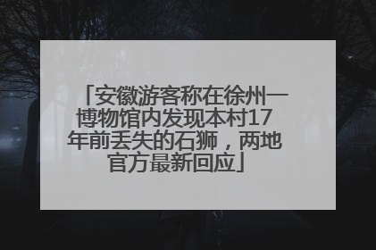 安徽游客称在徐州一博物馆内发现本村17年前丢失的石狮，两地官方最新回应