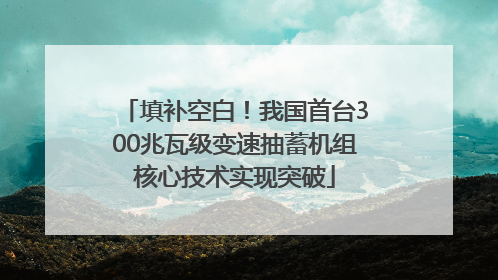 填补空白！我国首台300兆瓦级变速抽蓄机组核心技术实现突破