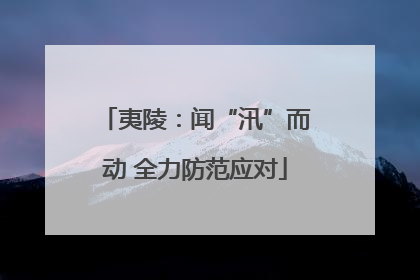 夷陵：闻“汛”而动 全力防范应对