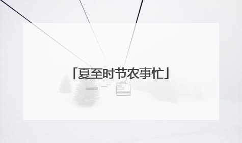夏至时节农事忙