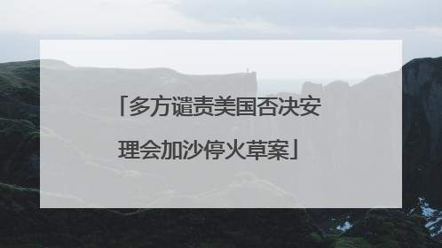 多方谴责美国否决安理会加沙停火草案