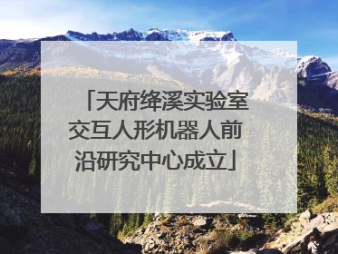 天府绛溪实验室交互人形机器人前沿研究中心成立