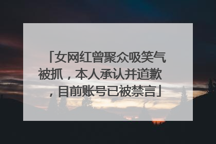 女网红曾聚众吸笑气被抓，本人承认并道歉，目前账号已被禁言