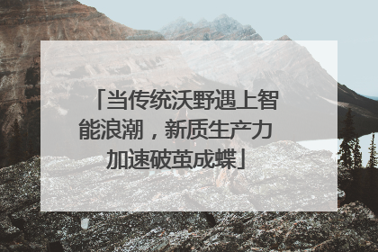 当传统沃野遇上智能浪潮，新质生产力加速破茧成蝶
