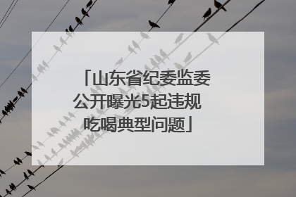 山东省纪委监委公开曝光5起违规吃喝典型问题