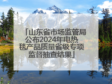山东省市场监管局公布2024年电热毯产品质量省级专项监督抽查结果