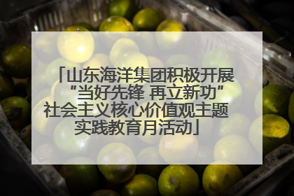 山东海洋集团积极开展“当好先锋 再立新功”社会主义核心价值观主题实践教育月活动