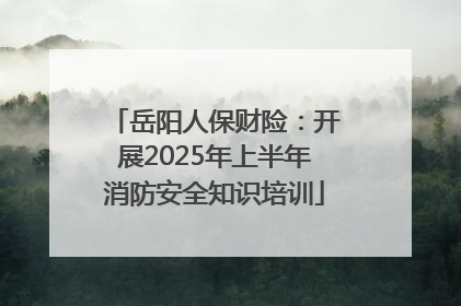 岳阳人保财险：开展2025年上半年消防安全知识培训