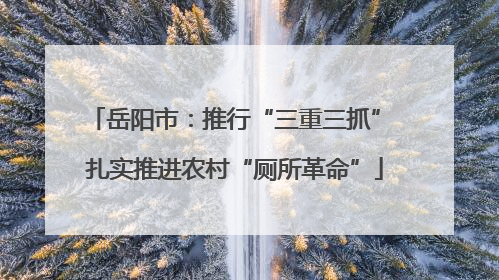 岳阳市：推行“三重三抓” 扎实推进农村“厕所革命”