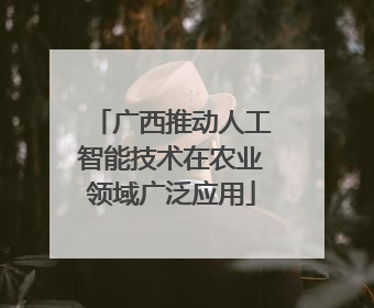 广西推动人工智能技术在农业领域广泛应用