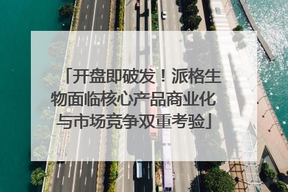开盘即破发！派格生物面临核心产品商业化与市场竞争双重考验