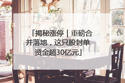 揭秘涨停|重磅合并落地,这只股封单资金超30亿元