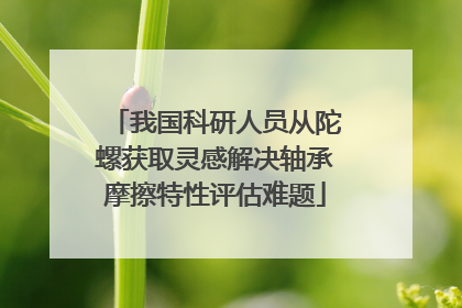 我国科研人员从陀螺获取灵感解决轴承摩擦特性评估难题