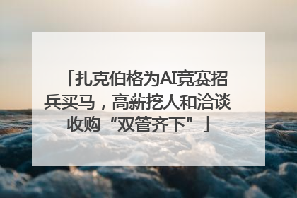 扎克伯格为AI竞赛招兵买马，高薪挖人和洽谈收购“双管齐下”