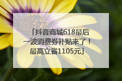 抖音商城618最后一波消费券补贴来了！最高立省1105元