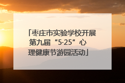 枣庄市实验学校开展第九届“5·25”心理健康节游园活动