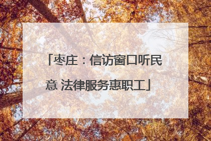 枣庄：信访窗口听民意 法律服务惠职工