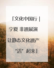 文化中国行｜宁夏 非遗展演让静态文化遗产“活”起来
