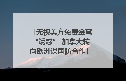 无视美方免费金穹“诱惑” 加拿大转向欧洲谋国防合作