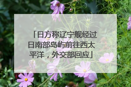 日方称辽宁舰经过日南部岛屿前往西太平洋，外交部回应