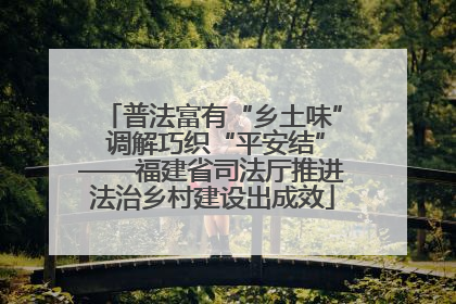 普法富有“乡土味” 调解巧织“平安结”——福建省司法厅推进法治乡村建设出成效