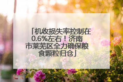 机收损失率控制在0.6%左右！济南市莱芜区全力确保粮食颗粒归仓