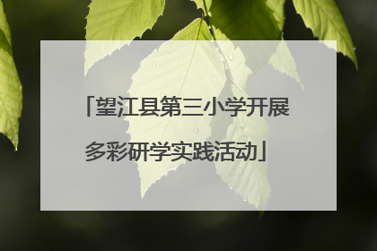 望江县第三小学开展多彩研学实践活动