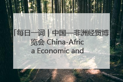 每日一词｜中国—非洲经贸博览会 China-Africa Economic and Trade Expo