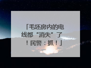 毛坯房内的电线都“消失”了！民警：抓！