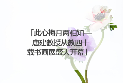 此心梅月两相知——唐建教授从教四十载书画展盛大开幕