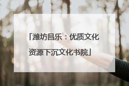 潍坊昌乐：优质文化资源下沉文化书院