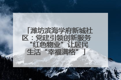 潍坊滨海学府新城社区：党建引领创新服务 “红色物业”让居民生活“幸福满格”