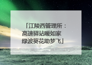 江陵西管理所：高速驿站暖如家 绿波葵花助梦飞