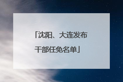 沈阳、大连发布干部任免名单