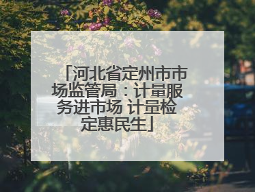 河北省定州市市场监管局：计量服务进市场 计量检定惠民生