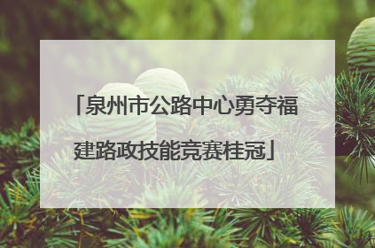 泉州市公路中心勇夺福建路政技能竞赛桂冠
