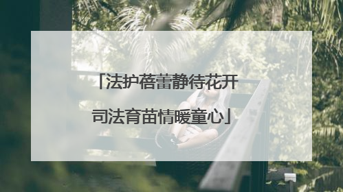 法护蓓蕾静待花开 司法育苗情暖童心