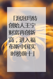 泡泡玛特创始人王宁财富再创新高，进入福布斯中国实时榜前十