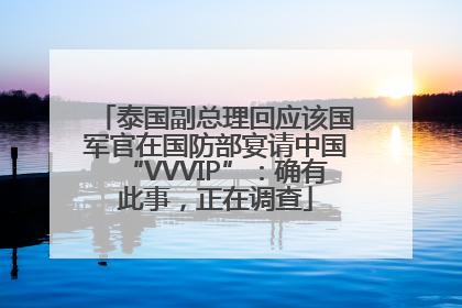 泰国副总理回应该国军官在国防部宴请中国“VVVIP”：确有此事，正在调查