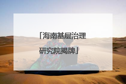 海南基层治理研究院揭牌
