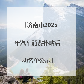 济南市2025年汽车消费补贴活动名单公示